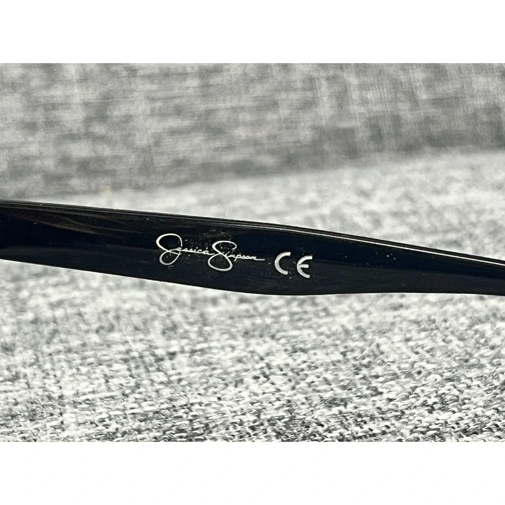Jessica Simpson Black Glitter Cat Eye Sunglasses J5632 OX Smoke Gradient Lenses